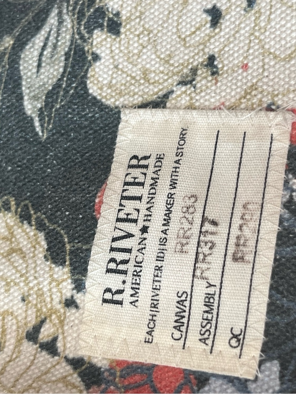 R Riveteer Canvas  Purse w Adjustable Strap Handmade in USA - Picture 2 of 7